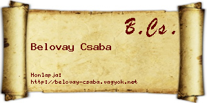 Belovay Csaba névjegykártya